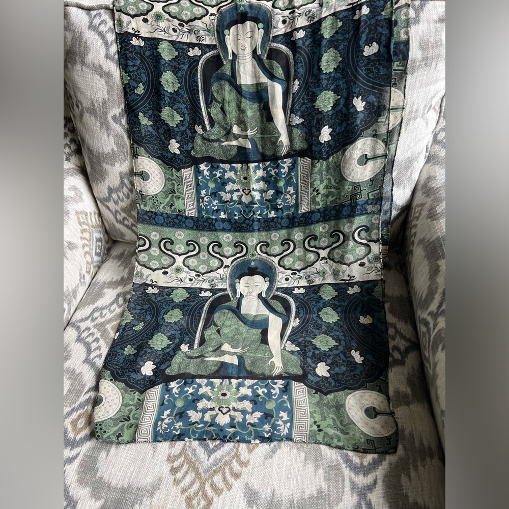 Silk Scarf with Buddha Design